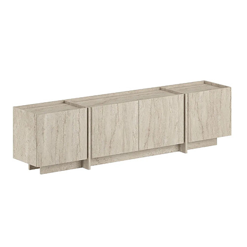 Hanah Home Meuble TV en bois - 180 x 35 x 46 cm - Travertin