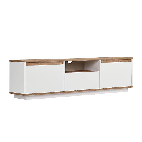 Hanah Home Meuble TV en bois - 160 x 30 x 42 cm - Blanc