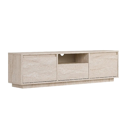Hanah Home Meuble TV en bois - 160 x 30 x 42 cm - Travertin