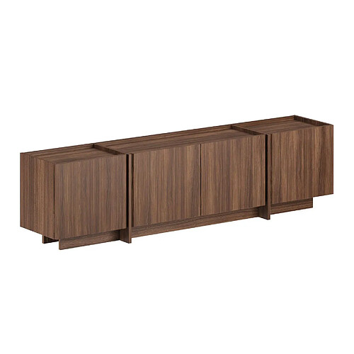 Hanah Home Meuble TV en bois - 180 x 35 x 46 cm - Noyer Milano
