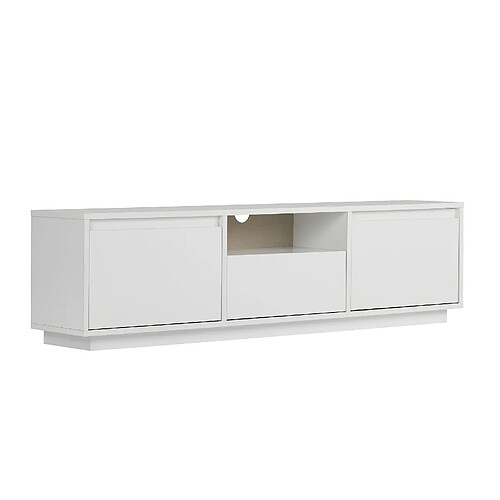 Hanah Home Meuble TV en bois - 160 x 30 x 42 cm - Blanc