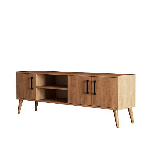 Hanah Home Meuble TV en bois - 150 x 34 x 52 cm - Marron