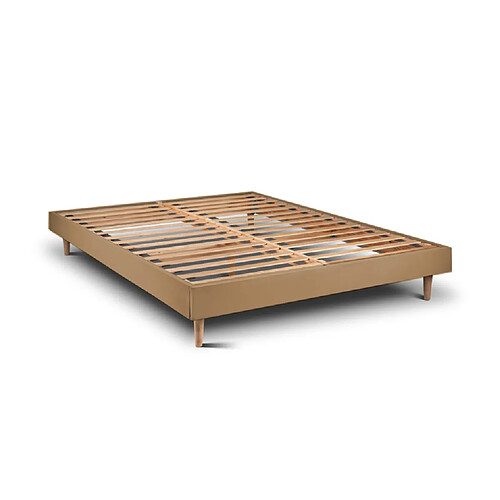 Cadre de Lit Milano Tabac 190 x 140 cm Hauteur 30 cm Indream
