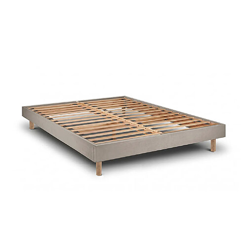 Cadre de Lit Milano Taupe 190 x 140 cm Hauteur 30 cm Indream