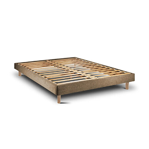 Cadre de Lit Tribu Taupe 190 x 90 cm Hauteur 30 cm Indream