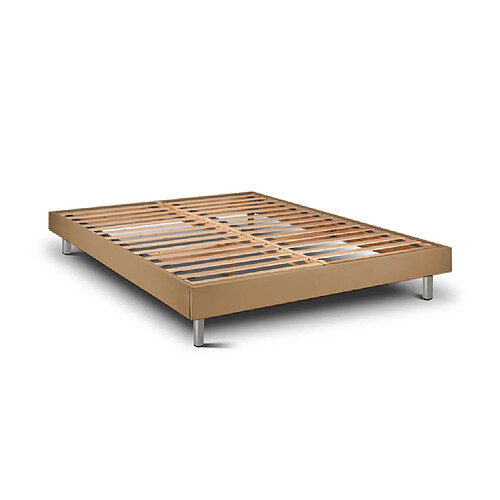 Cadre de Lit Milano Tabac 190 x 135 cm Hauteur 30 cm Indream