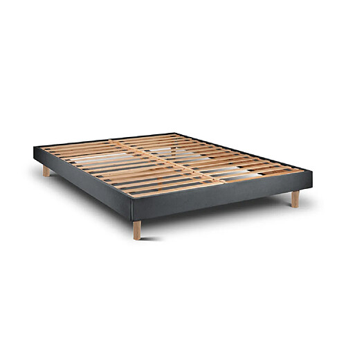 Cadre de Lit Milano Anthacite 200 x 200 cm Hauteur 30 cm Indream