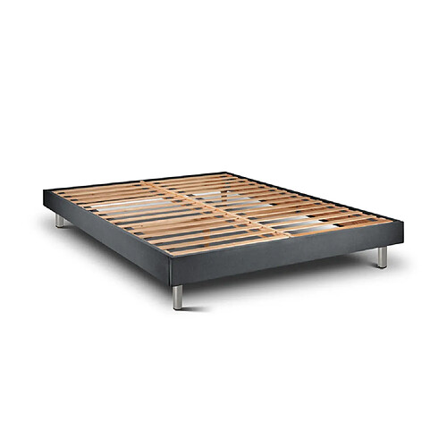 Cadre de Lit Milano Anthacite 190 x 140 cm Hauteur 30 cm Indream