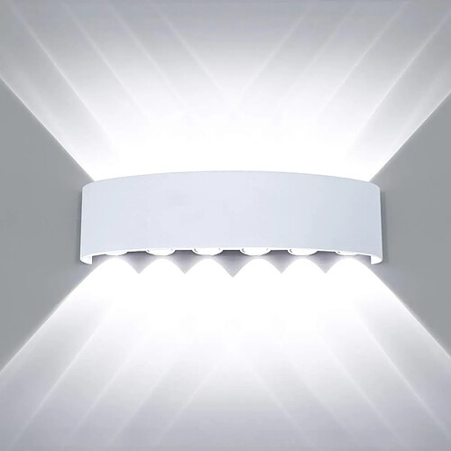 STOEX Applique Murale Led Moderne, 12W, 4000K, Blanc Froid, Led Intégrée, Blanc