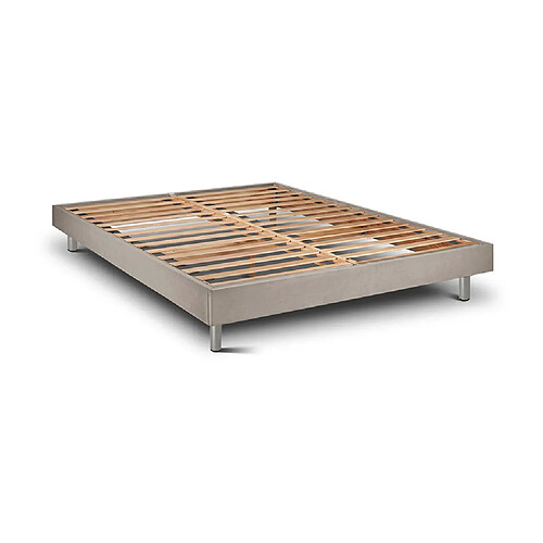 Cadre de Lit Milano Taupe 200 x 140 cm Hauteur 30 cm Indream