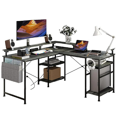 ByteLike Bureau d'angle convertible en L pour deux personnes