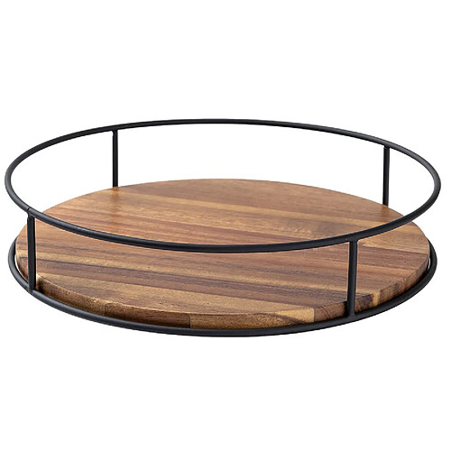 INF Plateau de rangement rotatif de table en bois massif pour cuisine et salle de bain 9 Inch