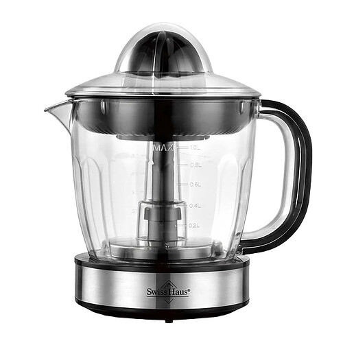 SWISS HAUS Presse-Agrumes 40W Carafe 1L Noir / Transparent