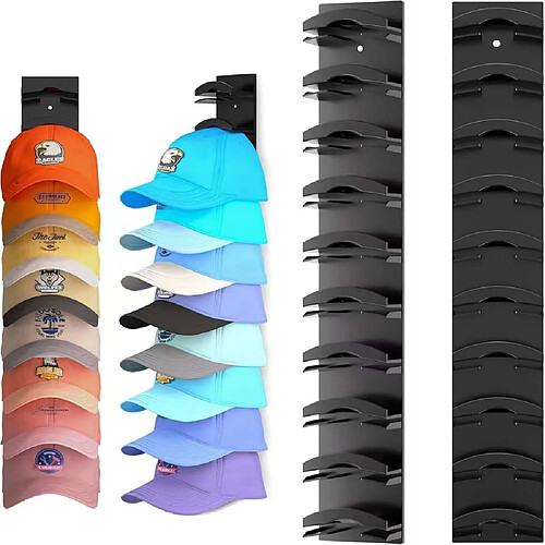 INF Support mural multicouche pour casquettes de baseball - Rangement facile pour chapeaux Bla