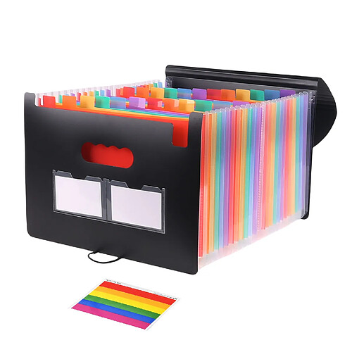 INF Chemise à dossiers extensible de 25 pochettes, organiseur de fichiers en accordéon arc-en-