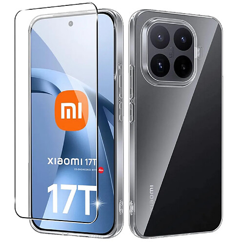 Htdmobiles Coque pour Xiaomi 17T 5G - housse etui silicone gel fine + film ecran - TRANSPARENT TPU