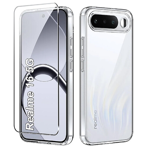 Htdmobiles Coque pour Realme 16 5G - housse etui silicone gel fine + film ecran - TRANSPARENT TPU