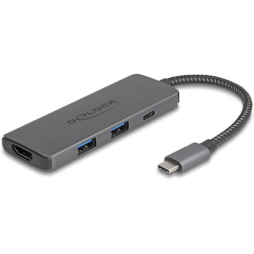 DeLock Hub USB 3.0 5 ports USB-C vers 2x USB-A 1x HDMI 1x PD