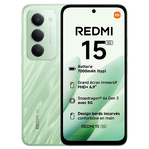 Xiaomi Redmi 15 5G 128 Go NFC Vert