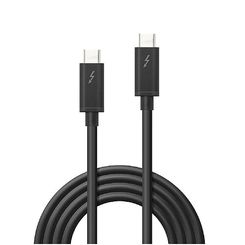 Lindy 41557 Câble Thunderbolt 3, 20Gbit/s, 100W PD, passif, 2m