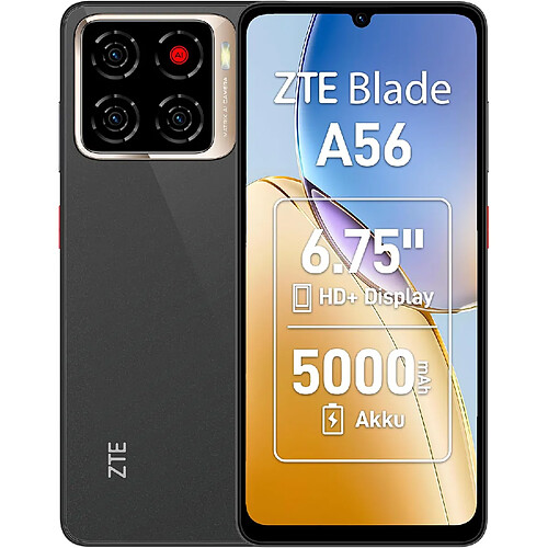 ZTE Blade A56 17,1 cm (6.75") Double SIM Android 15 4G USB Type-C 4 Go 64 Go 5000 mAh Noir