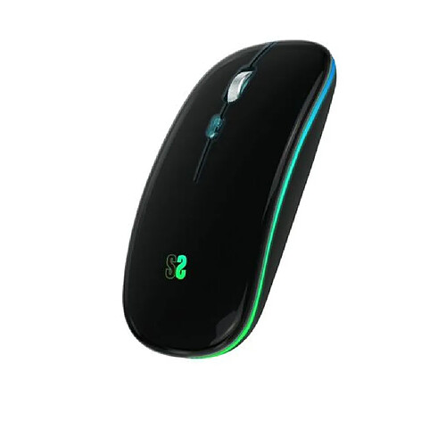 Souris sans fil LED double plate noire SUBBLIM SUBMO-LDFLAT1