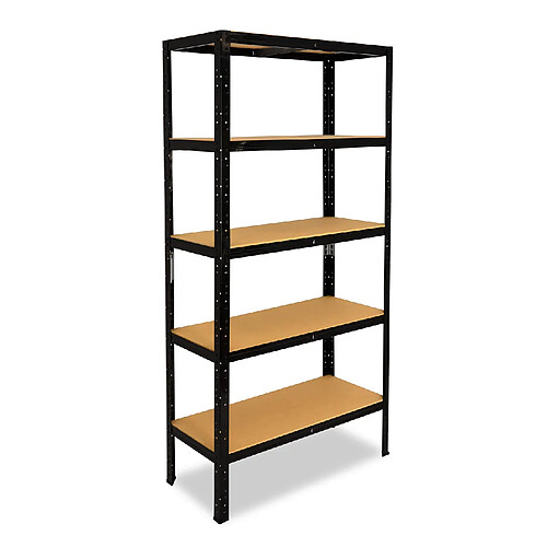shelfplaza BLACK 200x80x40 cm Étagère charges lourde en noir avec 5 étagères 175 kg par étagère