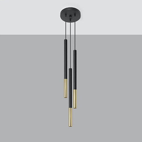 Sollux Lampe suspendue Solyon 3P noir/doré