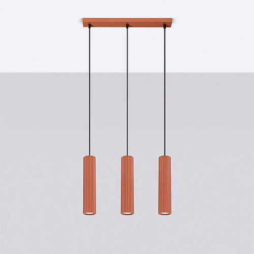 Sollux Lampe suspendue Elaen 3L rouge ocre