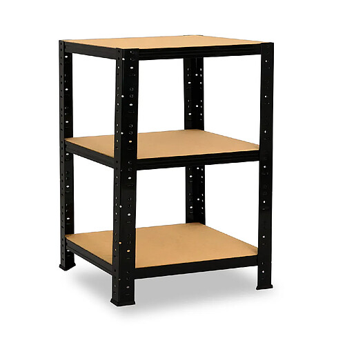 shelfplaza BLACK 90x50x50 cm Étagère charges lourde en noir avec 3 étagères 175 kg par étagère