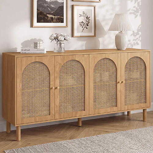 Idmarket Buffet 160cm bois cannage