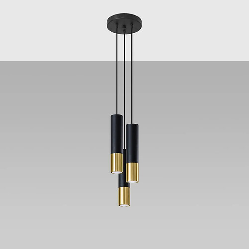 Sollux Lampe suspendue Elaeon 3P noir/doré