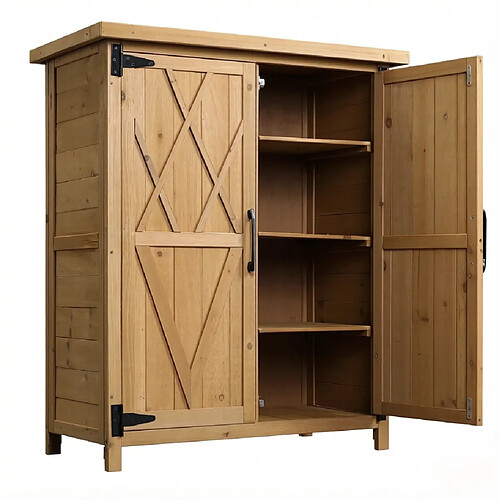 MIVRAY Armoire de jardin en sapin jaune 75x40x90 cm