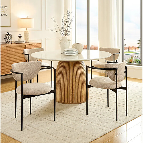 MIVRAY Lot de 2 chaises de salle à manger scandinaves, kaki, tissu, 130 kg