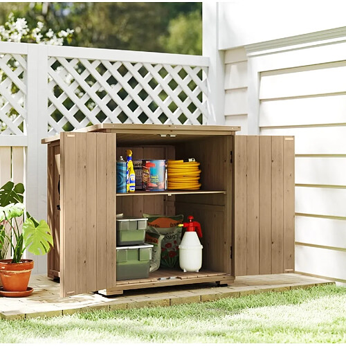 MIVRAY Abri de rangement extérieur en bois, toit en asphalte, gris foncé