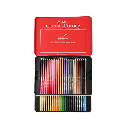 INF Ensemble de crayons de couleur à l'huile - 48 couleurs vives pour un coloriage artistique