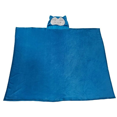 Lyo plaid poncho à capuche Pokémon - Bleu