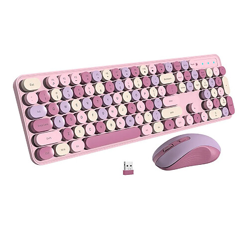 INF Ensemble Clavier et Souris Sans Fil 2.4G - Silencieux, Ergonomique, Alimenté par Piles, Co