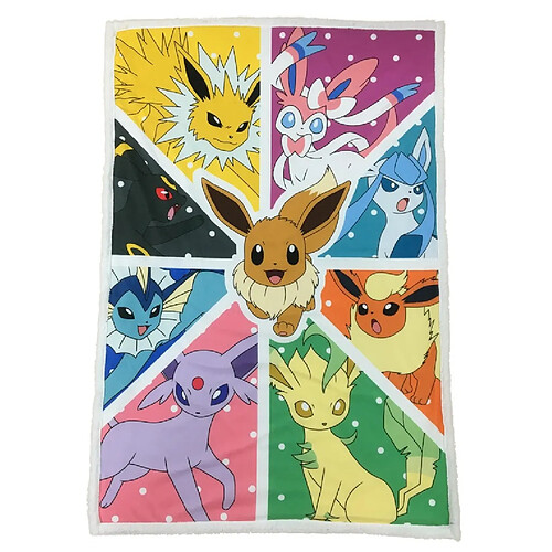 Lyo plaid polaire Pokémon Evoli - Multicolore