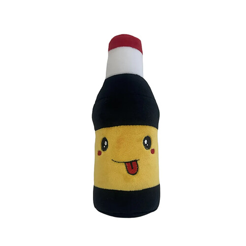 Lyo peluche bouteille sauce soja - Noir et jaune
