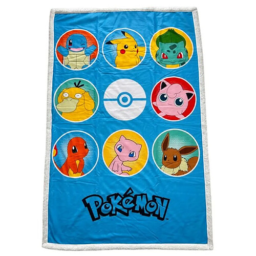 Lyo plaid polaire Pokémon Pokedex - Bleu