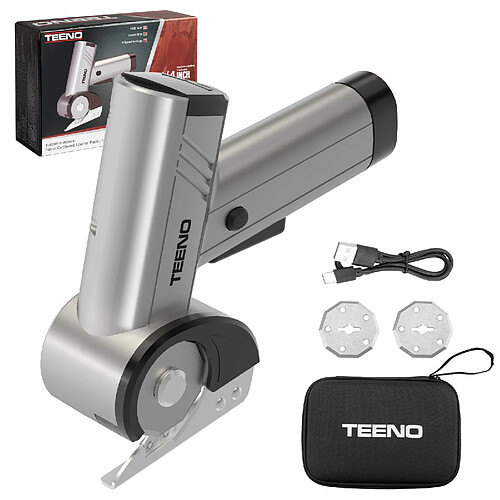 TEENO Ciseaux électriques sans fil 4,2V | 2 lames | Gris