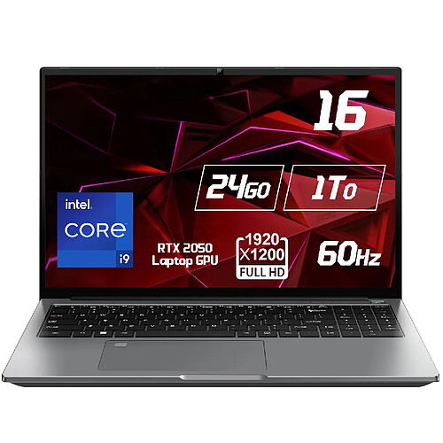VANWIN PC Portable Gamer 16",Intel Core i9-13905H 14C/20T,NVIDIA RTX 2050,24Go DDR5 1To,Windows 11 Pro