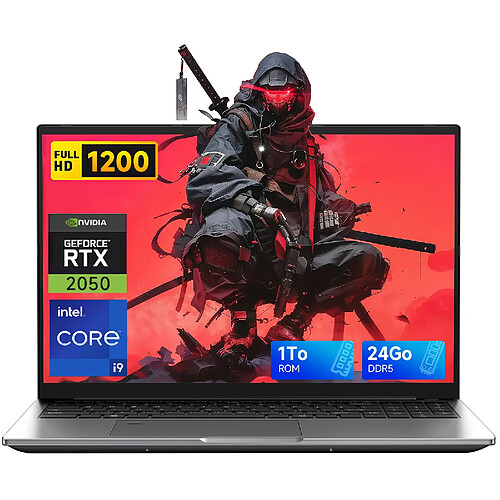 VANWIN PC Portable Gamer 16",Intel Core i9-13905H 14C/20T,NVIDIA RTX 2050,24Go DDR5 1To,Windows 11 Pro