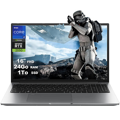 VANWIN PC Portable Gamer 16",Intel Core i9-13905H 14C/20T,NVIDIA RTX 2050,24Go DDR5 1To,Windows 11 Pro