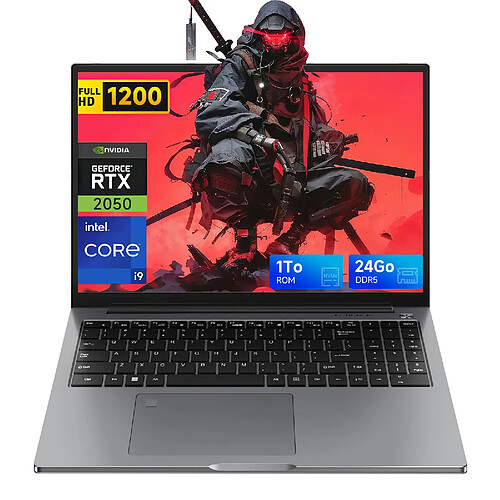 VANWIN PC Portable Gamer 16",Intel Core i9-13905H 14C/20T,NVIDIA RTX 2050,24Go DDR5 1To,Windows 11 Pro