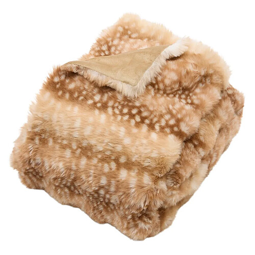 Atmosphera Plaid Imitation Fourrure 3D Zephy 120x160cm Caramel