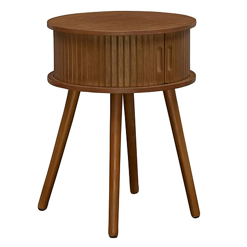 Atmosphera Table de Chevet Ronde Nysos 40cm Marron