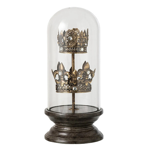 Paris Prix Cloche Déco en Verre Couronnes 37cm Bronze