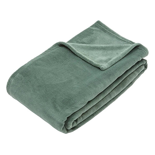 Atmosphera Plaid Uni Microfibre Kiesa 180x260cm Vert Tilleul